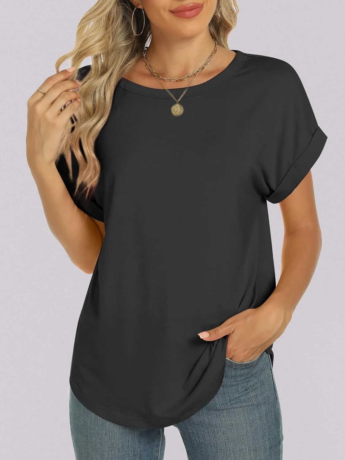 ANRABESS Oversized Tshirts for Women Summer Tops Short Sleeve Casual Loose Basic Tee Shirt Cute Outfits 2025 Trendy Clothes