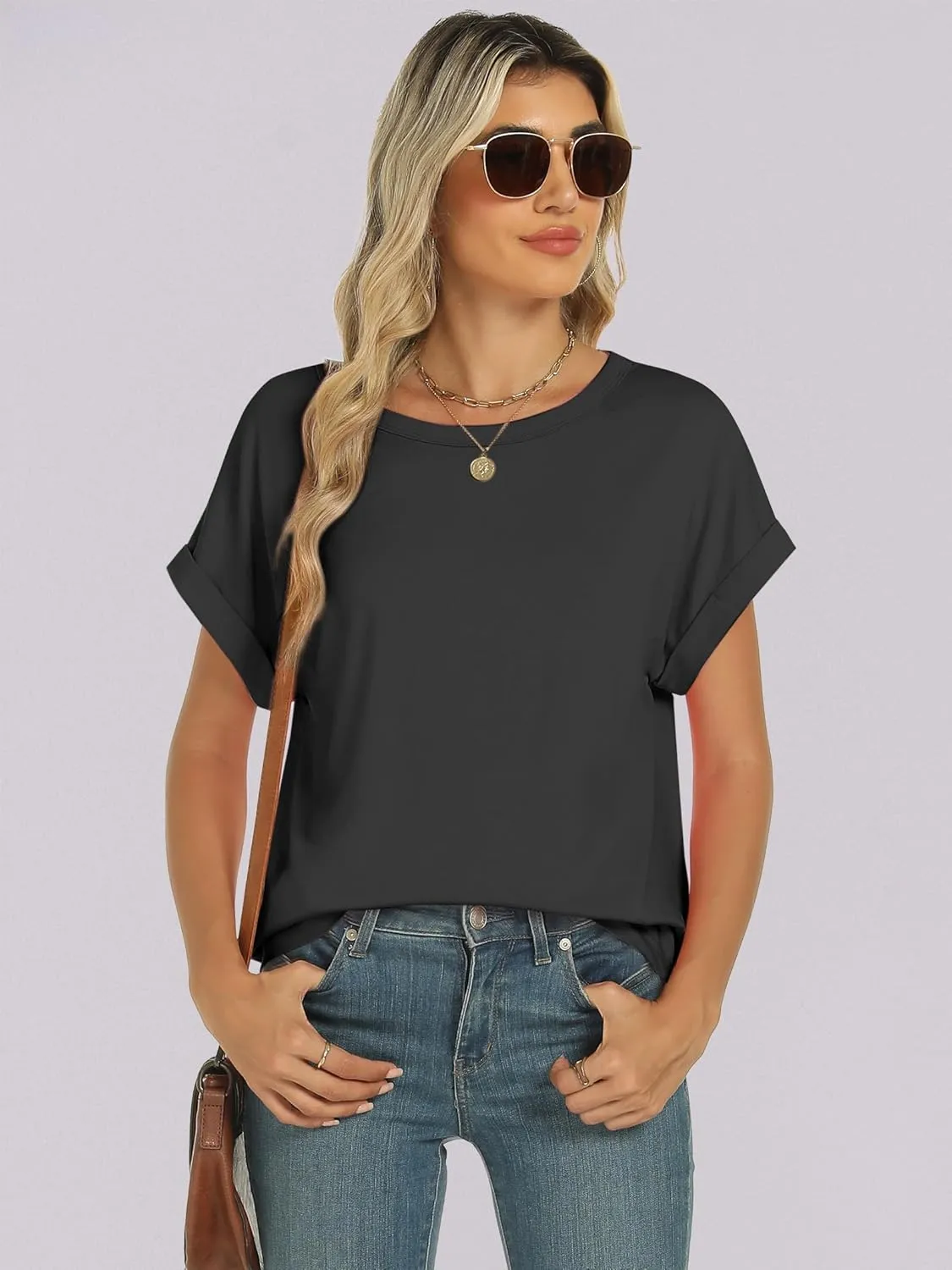 ANRABESS Oversized Tshirts for Women Summer Tops Short Sleeve Casual Loose Basic Tee Shirt Cute Outfits 2025 Trendy Clothes