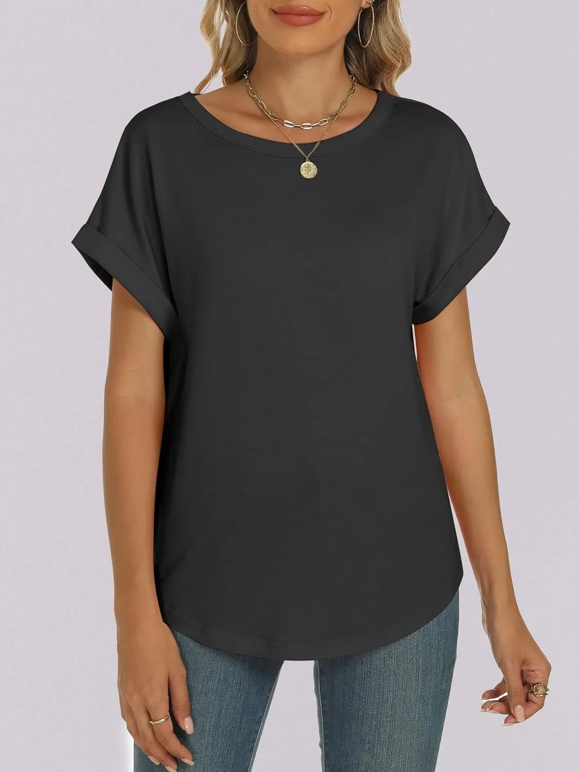 ANRABESS Oversized Tshirts for Women Summer Tops Short Sleeve Casual Loose Basic Tee Shirt Cute Outfits 2025 Trendy Clothes