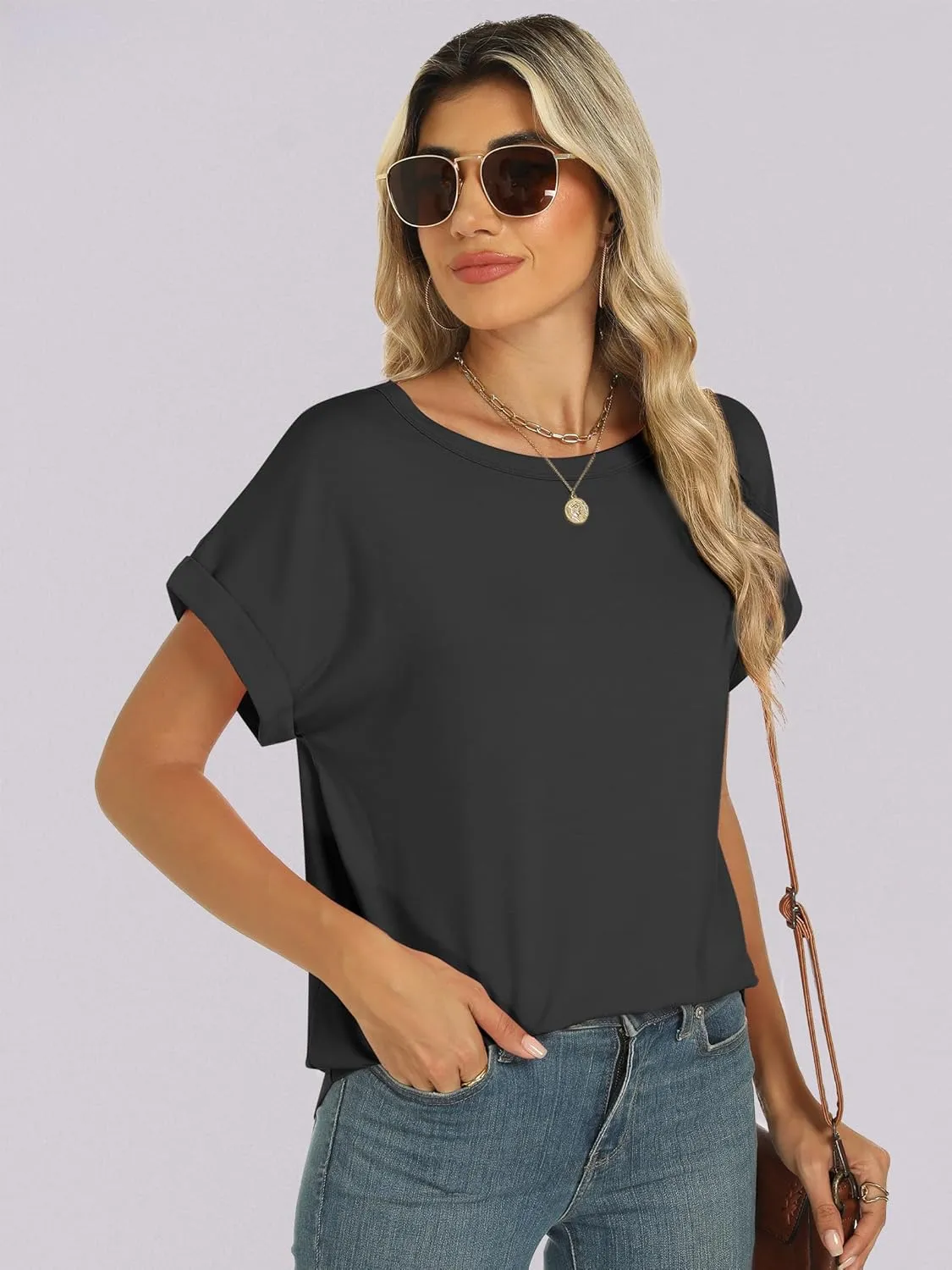 ANRABESS Oversized Tshirts for Women Summer Tops Short Sleeve Casual Loose Basic Tee Shirt Cute Outfits 2025 Trendy Clothes