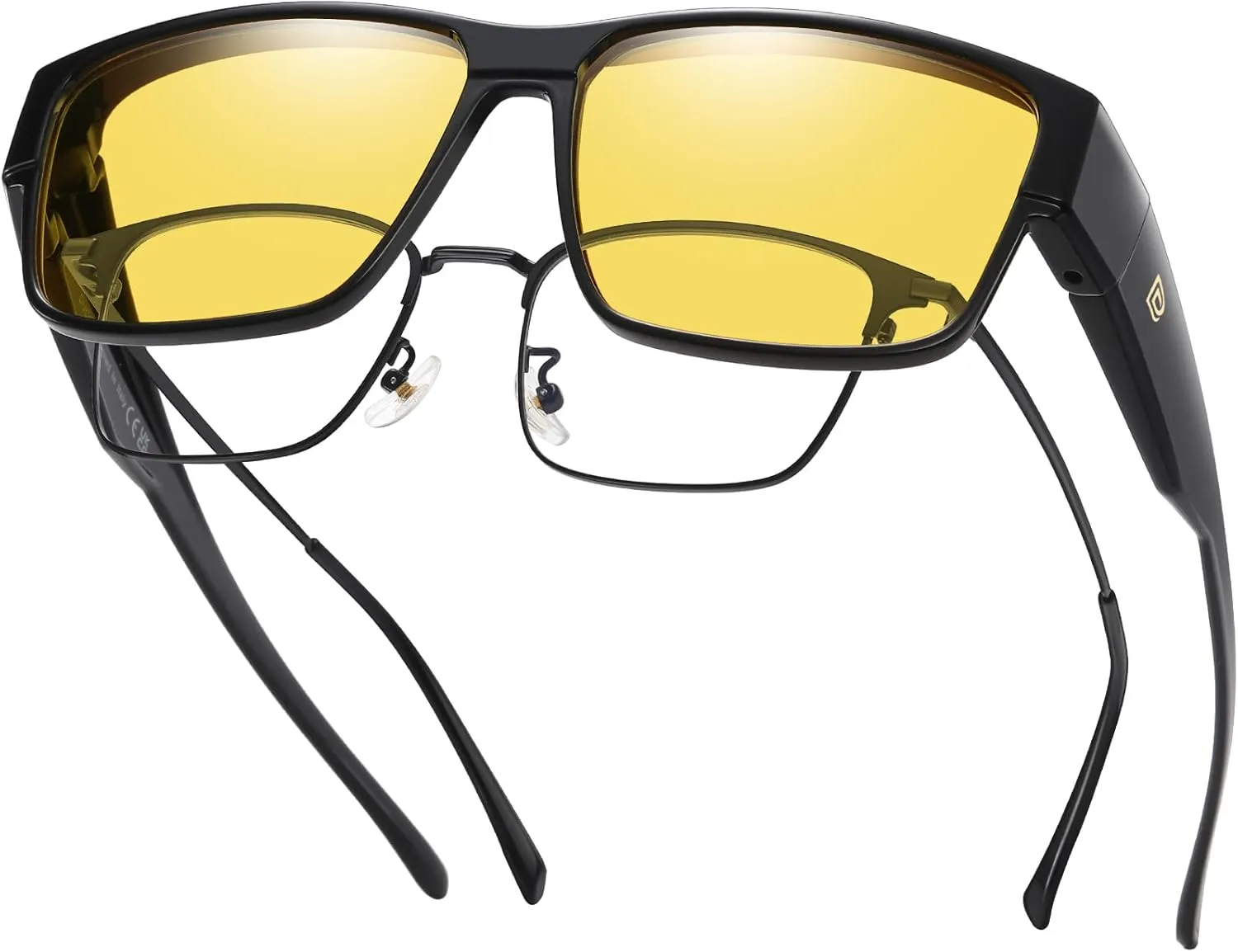 DUCO Polarized Fit Over Sunglasses for Men and Women UV400 Protection Retro Square Wrap Around Shades for Driving Riding 8986