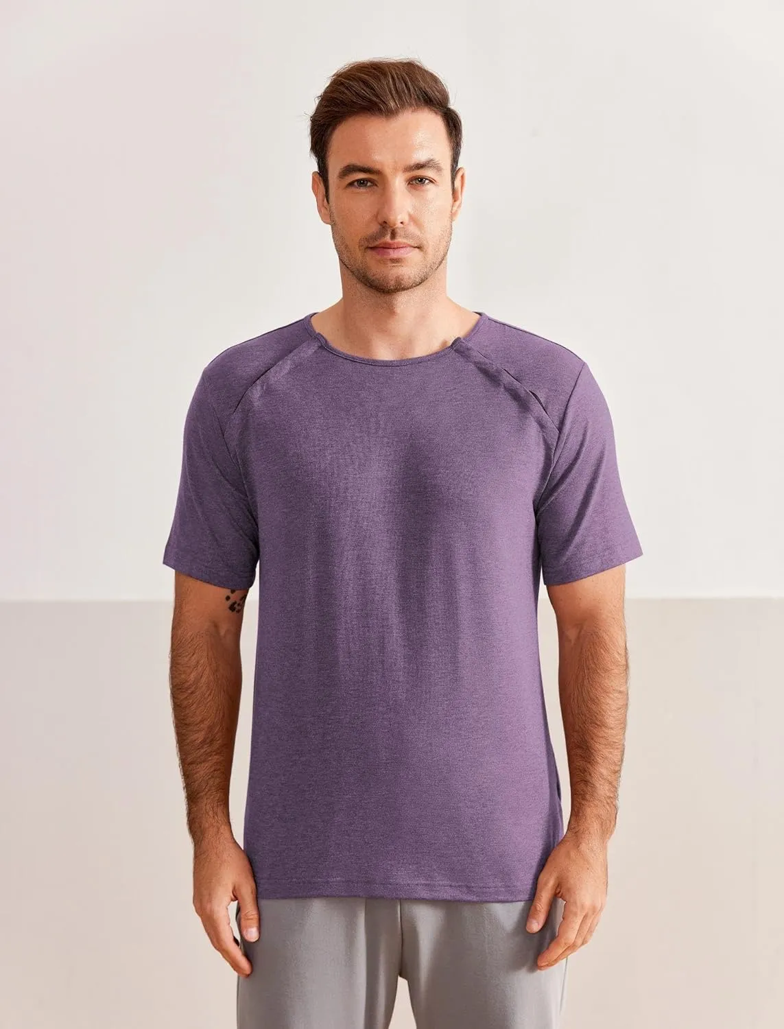 Dyeek Chemo for Shirt Port Access Chemotherapy Must Haves Tear Away Side Snap Short Sleeve Post Shoulder Surgery Shirts