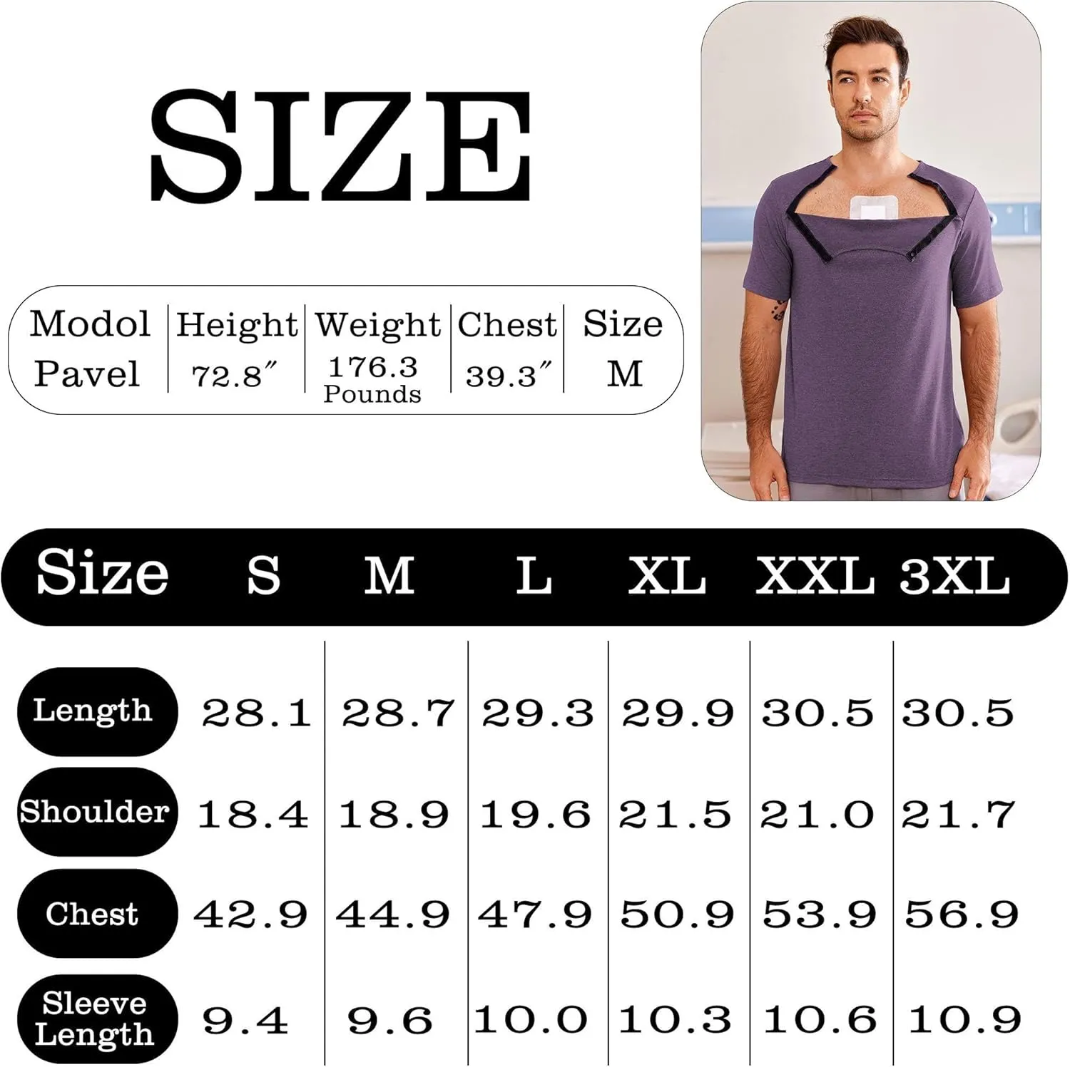 Dyeek Chemo for Shirt Port Access Chemotherapy Must Haves Tear Away Side Snap Short Sleeve Post Shoulder Surgery Shirts