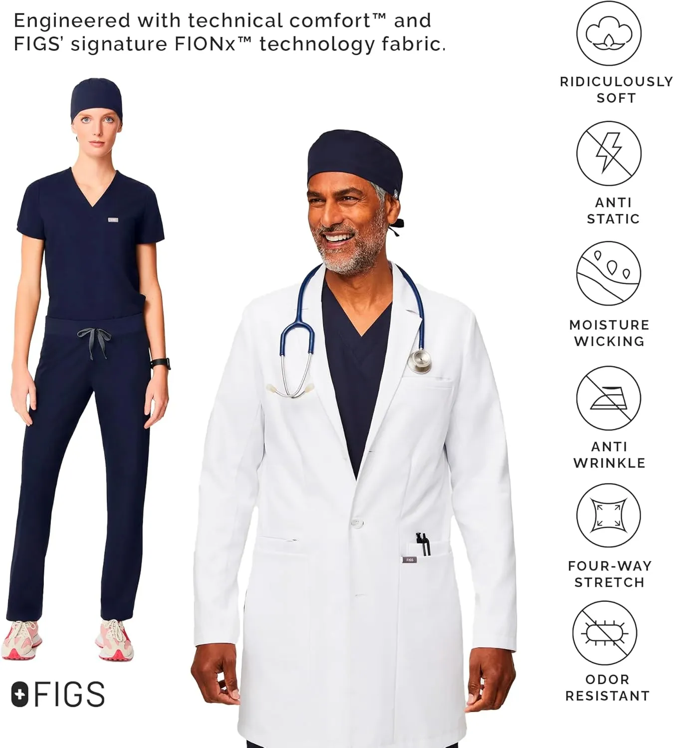 FIGS Modern Classic Unisex Scrub Cap ?? Supersoft Lining, Lightweight, Breathable, No-Slip