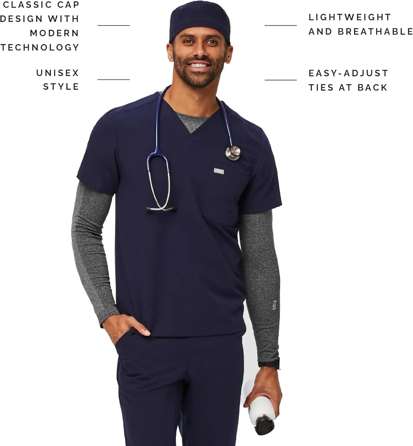 FIGS Modern Classic Unisex Scrub Cap ?? Supersoft Lining, Lightweight, Breathable, No-Slip