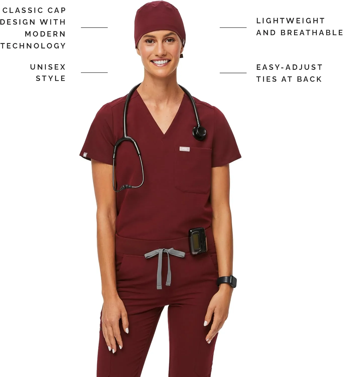 FIGS Modern Classic Unisex Scrub Cap ?? Supersoft Lining, Lightweight, Breathable, No-Slip