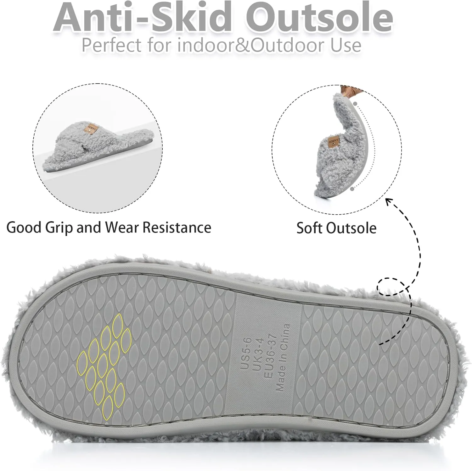 Fuzzy Open Toe Slippers for Women Indoor and Outdoor with Memory Foam Cozy Cross Band Cute Slipper Soft House Shoes Slides Slip On Gifts for Women Mom Her Ladies Bridesmaid
