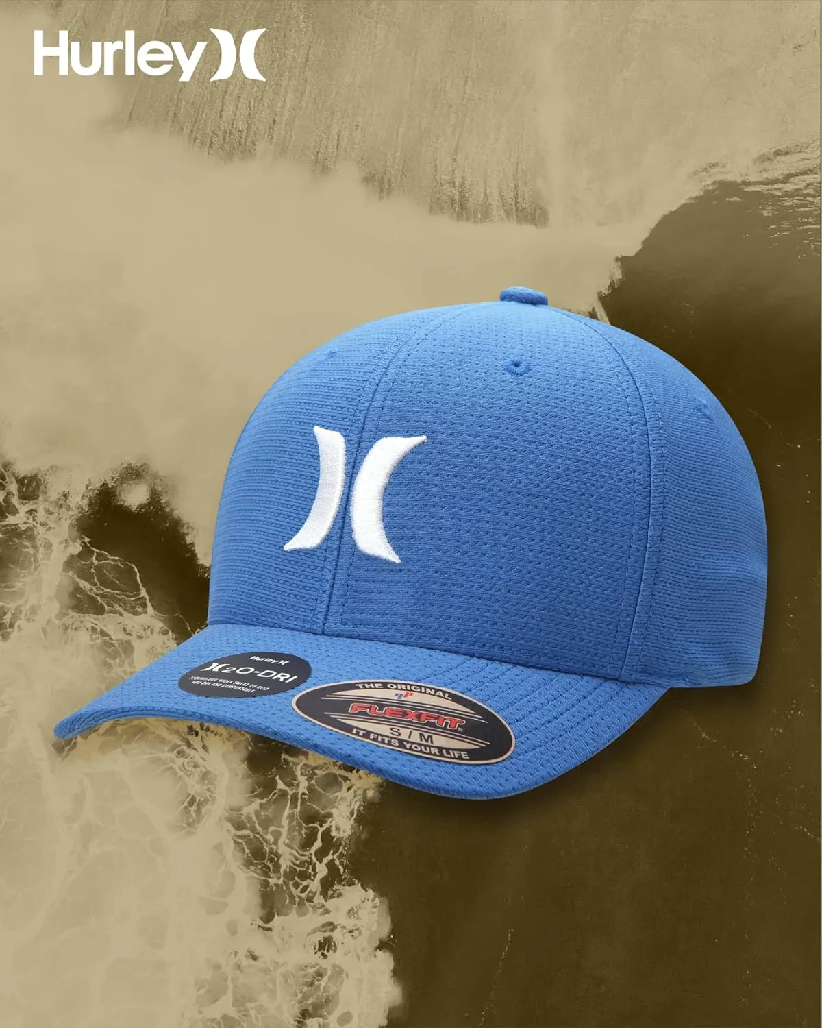 Hurley Men's Baseball Cap ?C Lightweight Curved Bill H2O Dri Fitted Caps for Men