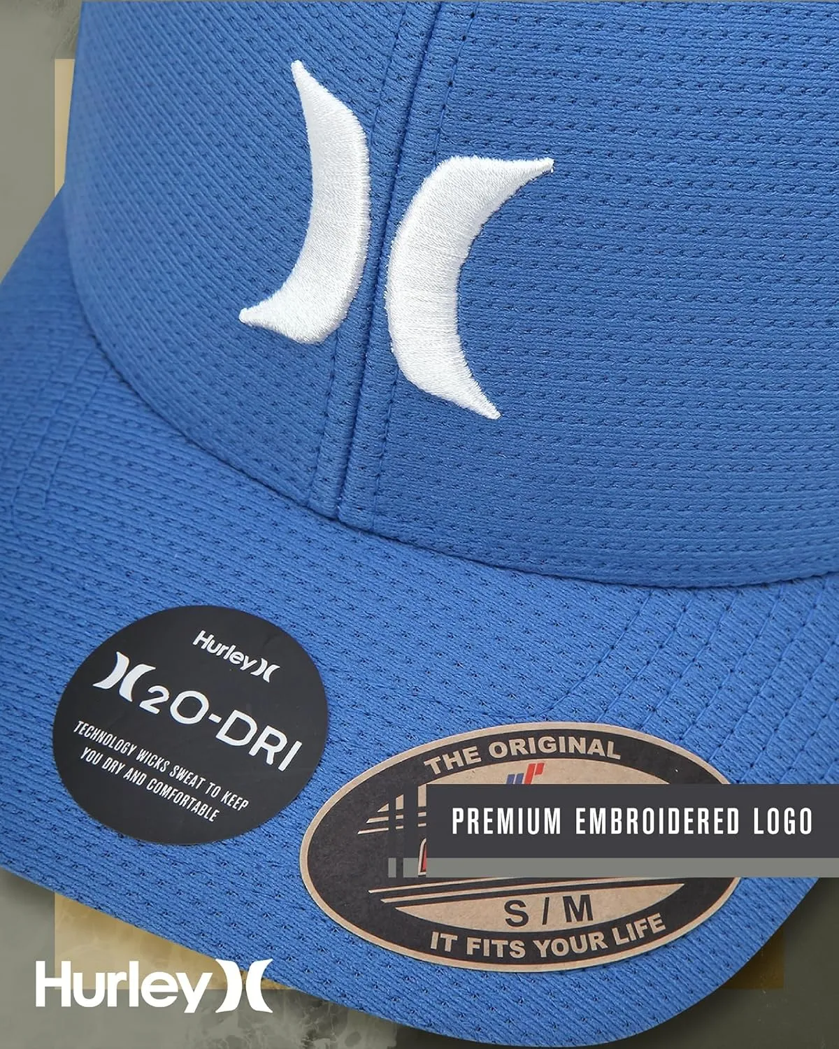 Hurley Men's Baseball Cap ?C Lightweight Curved Bill H2O Dri Fitted Caps for Men