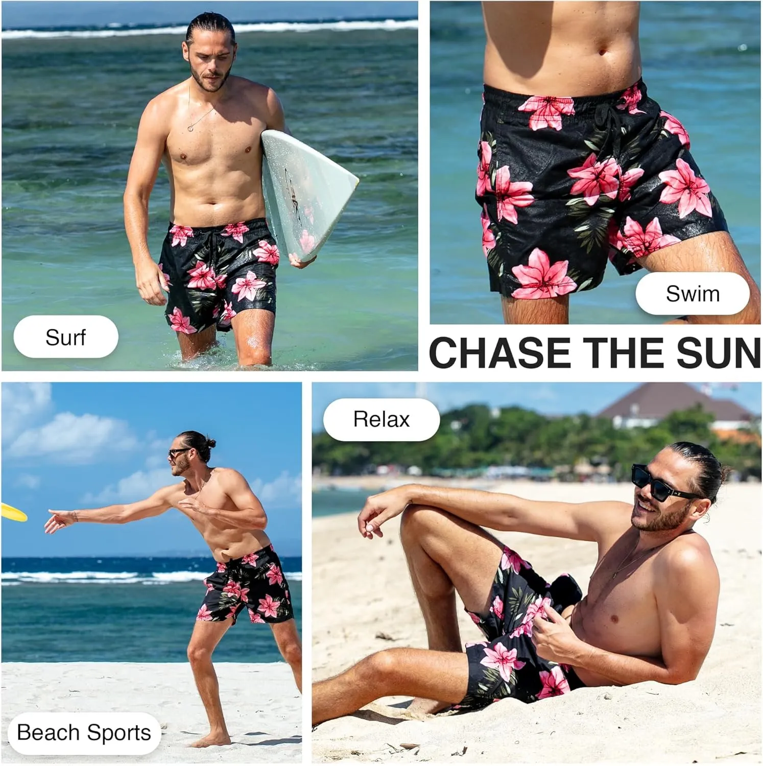 Kanu Surf Men's Monaco Swim Trunks (Regular & Extended Sizes)