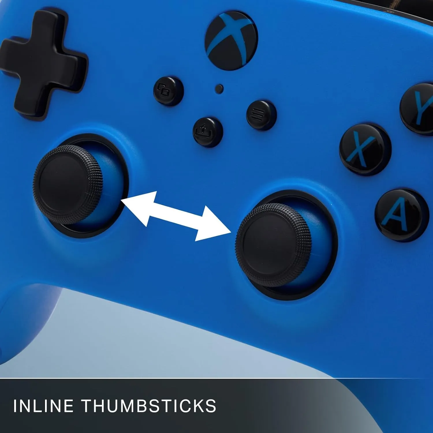 PowerA Symmetric Wired Controller for Xbox Series X|S - Blue, Officially licensed, Inline Thumbstick Layout, Windows 10/11 compatible, Dual Rumble Motors, Impulse Triggers, 3.5 mm Audio Jack
