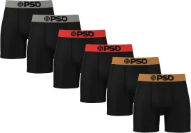 PSD Men's Mid Length Boxer Briefs - 5 Inch Inseam Breathable and Supportive Men's Underwear with Moisture-Wicking Fabric