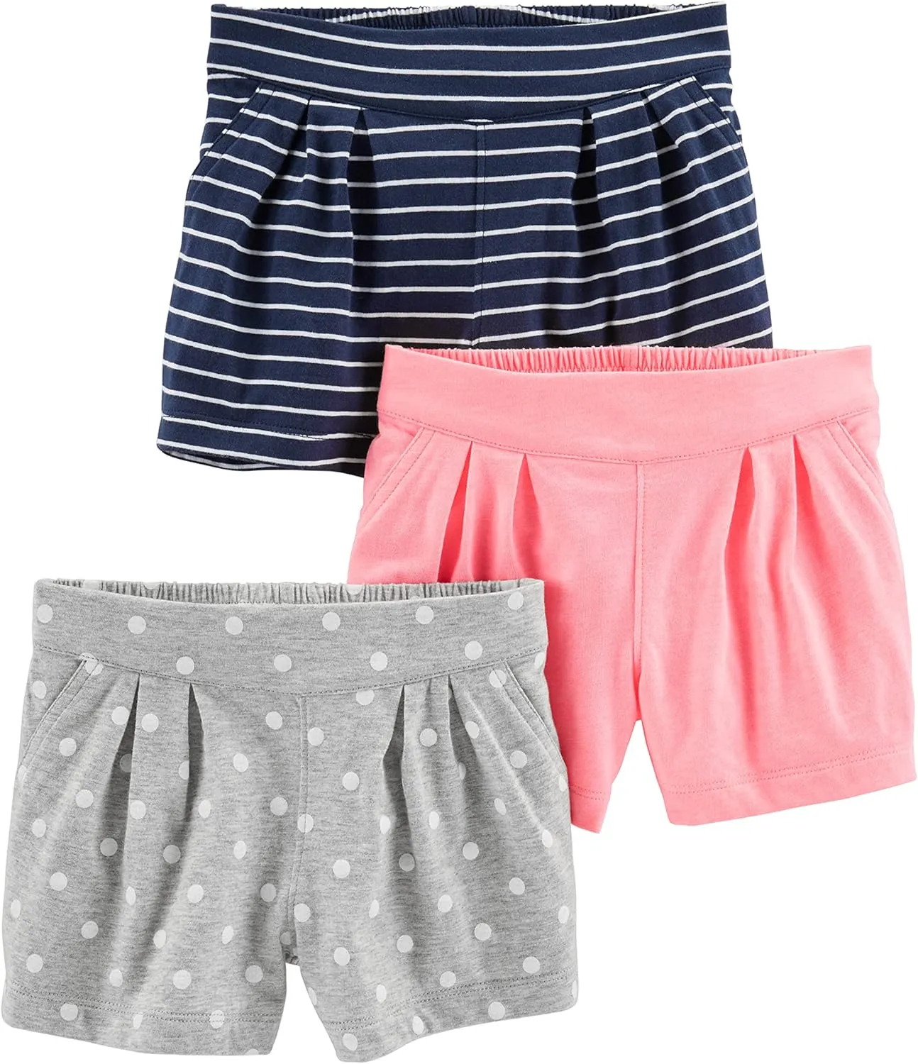 Simple Joys by Carter's Girls' 3-Pack Knit Shorts